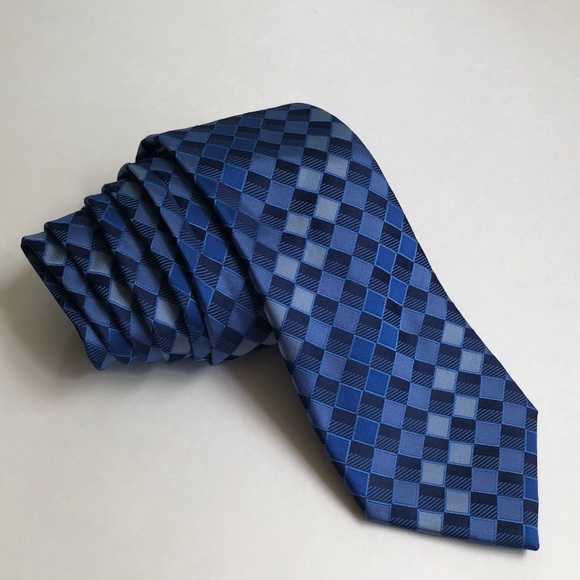 Sean Jean 0 Silk Mens Tie Blue Diamond 